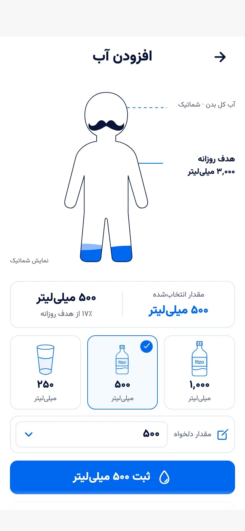 صفحه افزودن آب