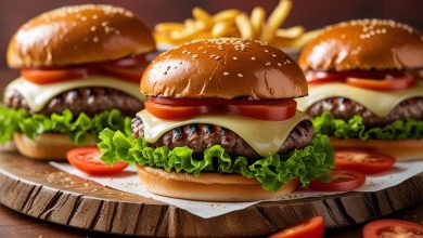 Grilling the perfect hamburger with juicy beef patty and melting cheese.